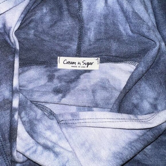 NWOT Cream n Sugar blue tie dye lightweight hoodie, never worn, small - fits med - Picture 3 of 3